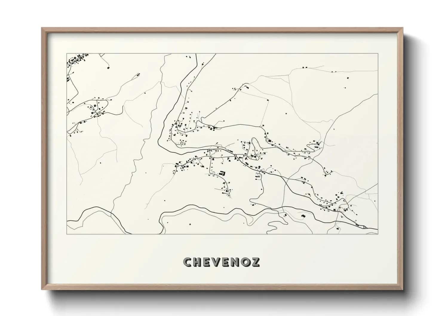 Une affiche de carte sur Chevenoz