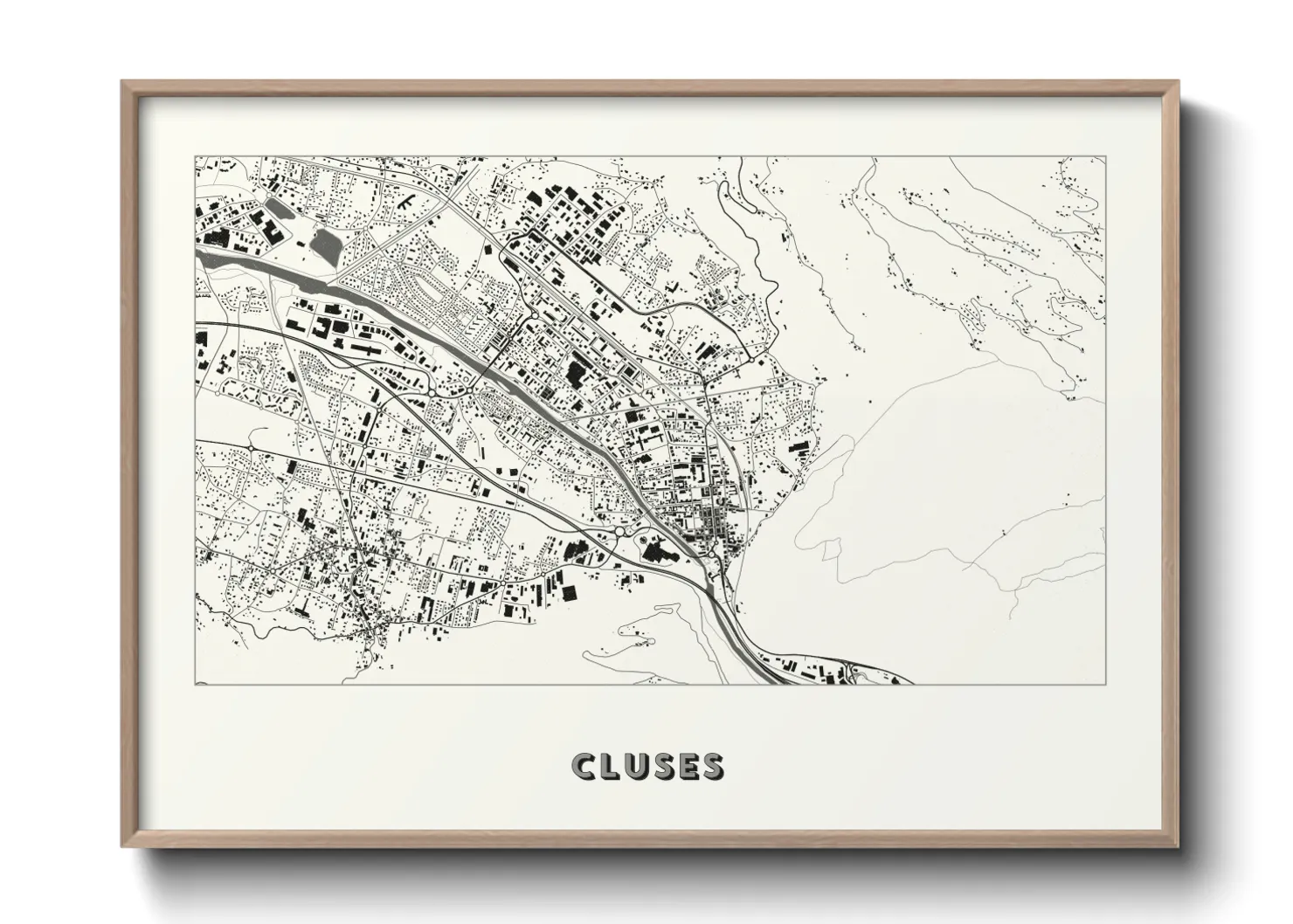 Une affiche de carte sur Cluses