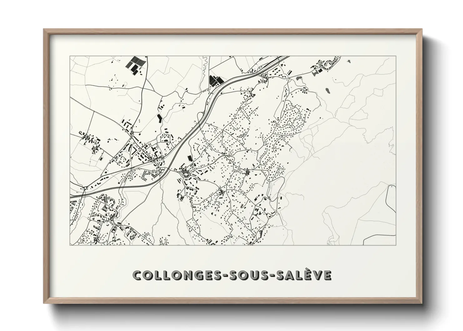 Une affiche de carte sur Collonges-sous-Salève
