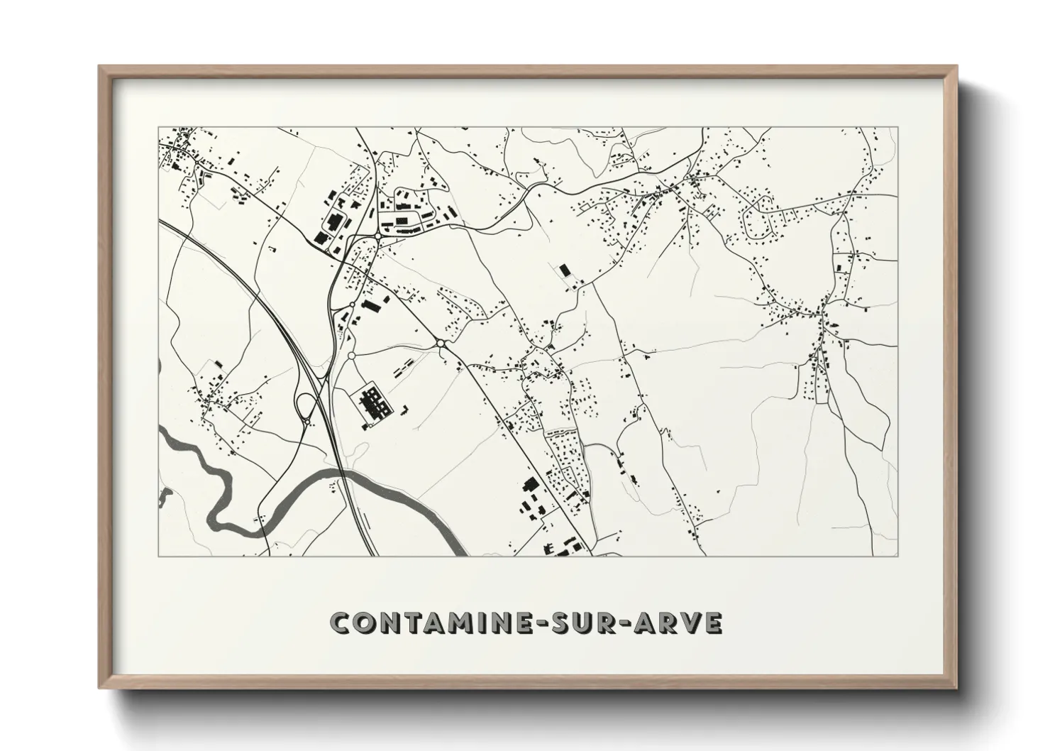 Une affiche de carte sur Contamine-sur-Arve