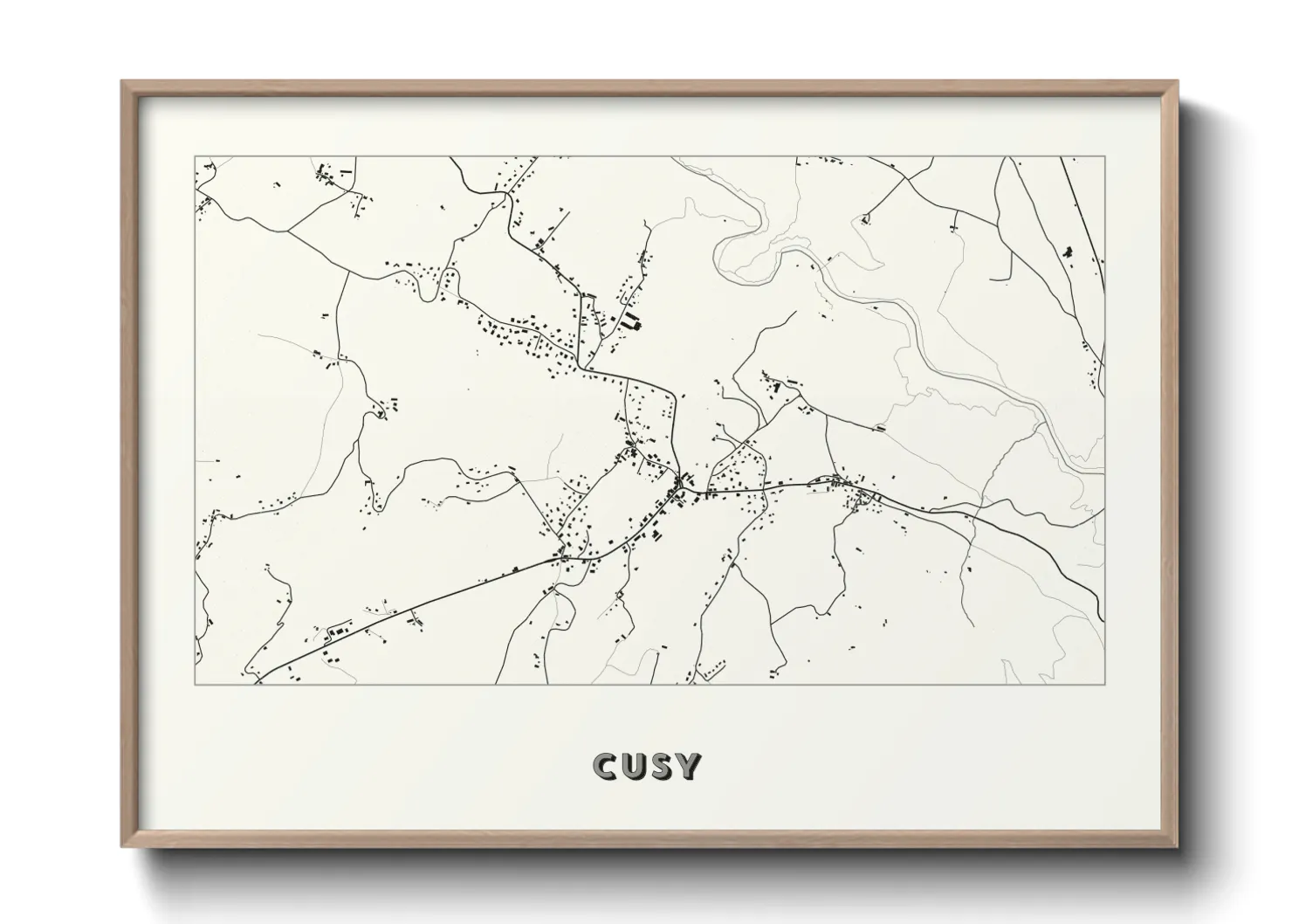 Une affiche de carte sur Cusy