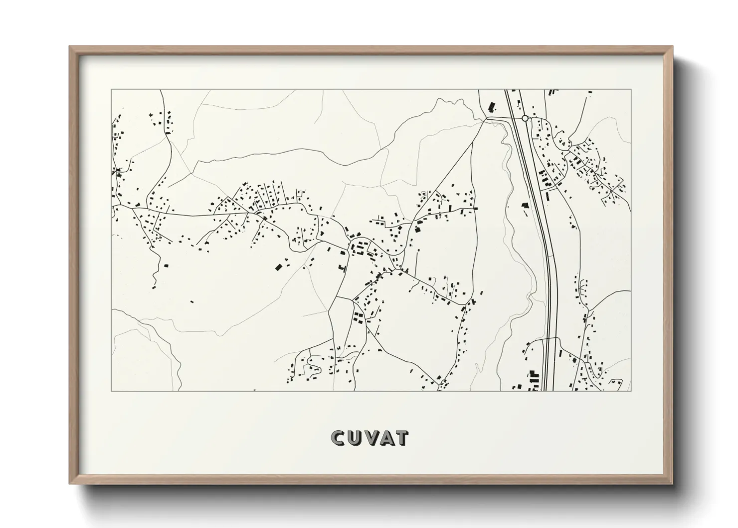 Une affiche de carte sur Cuvat