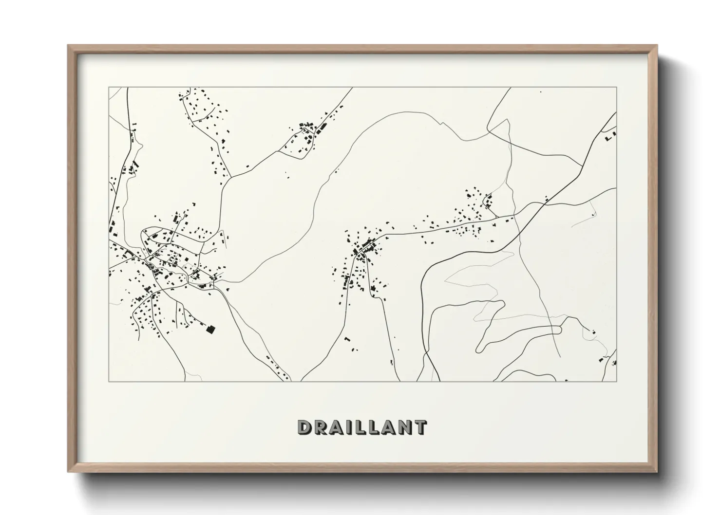 Une affiche de carte sur Draillant