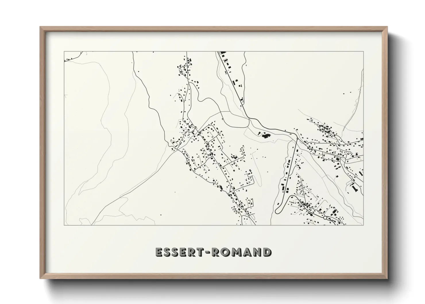 Une affiche de carte sur Essert-Romand