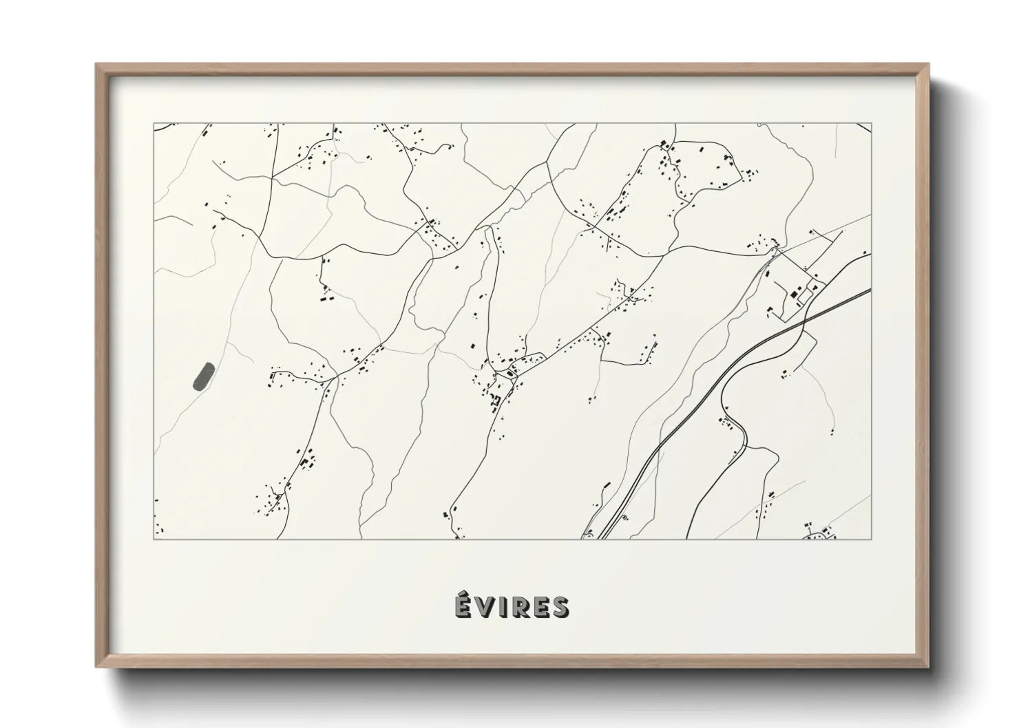 Une affiche de carte sur Évires