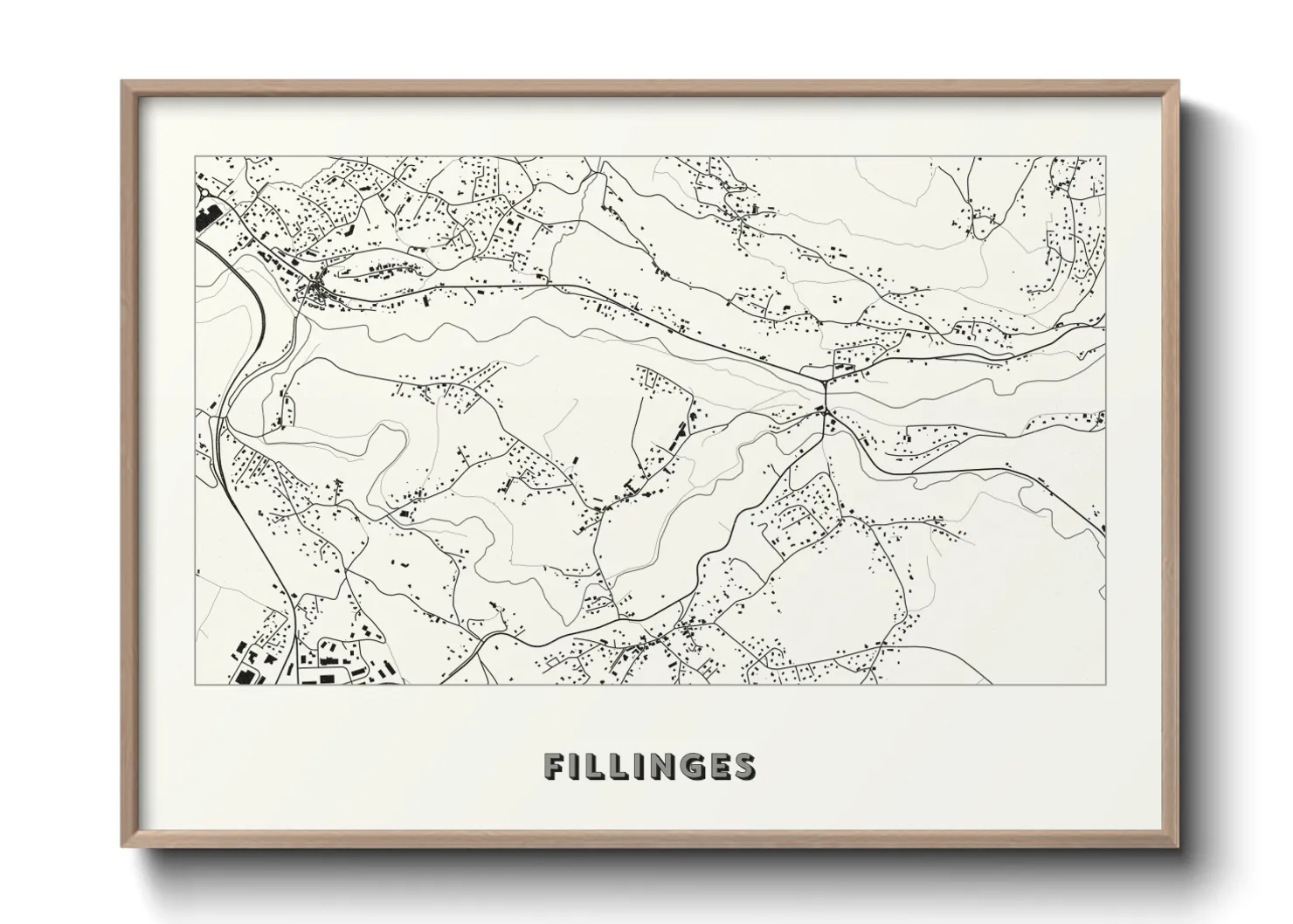 Une affiche de carte sur Fillinges