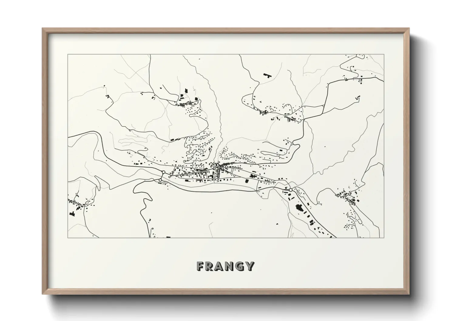 Une affiche de carte sur Frangy