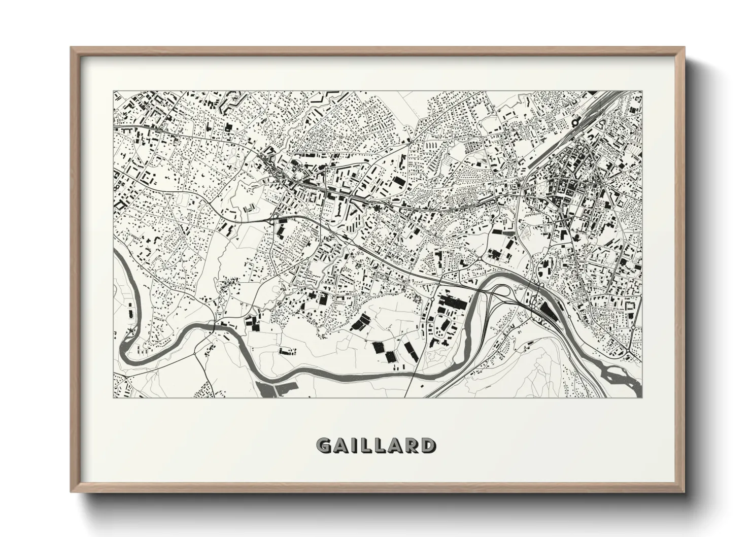 Une affiche de carte sur Gaillard