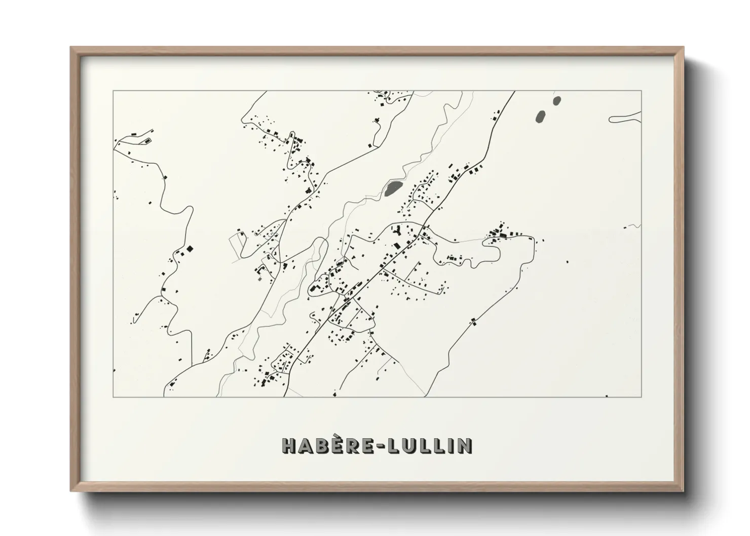 Une affiche de carte sur Habère-Lullin