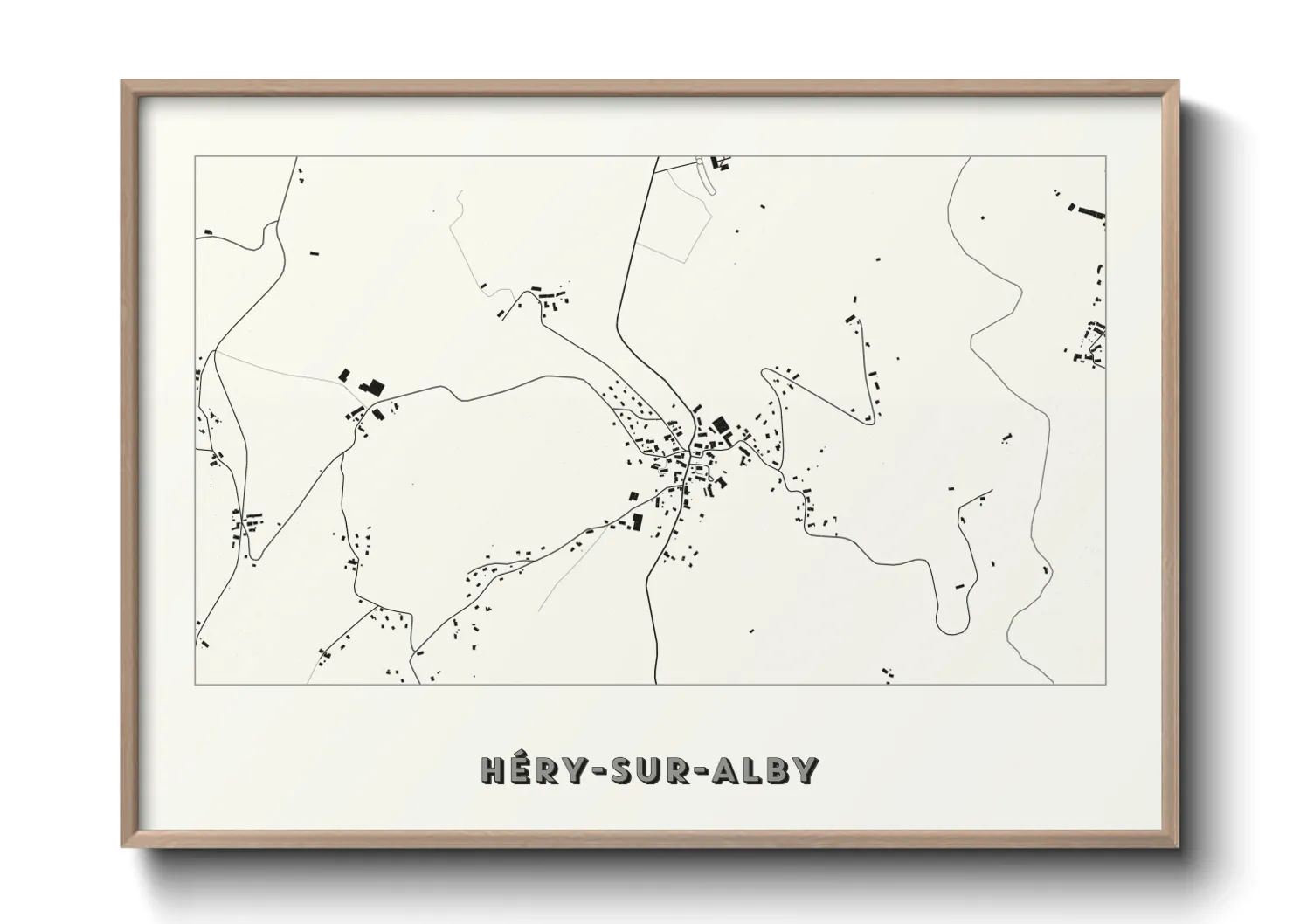 Une affiche de carte sur Héry-sur-Alby