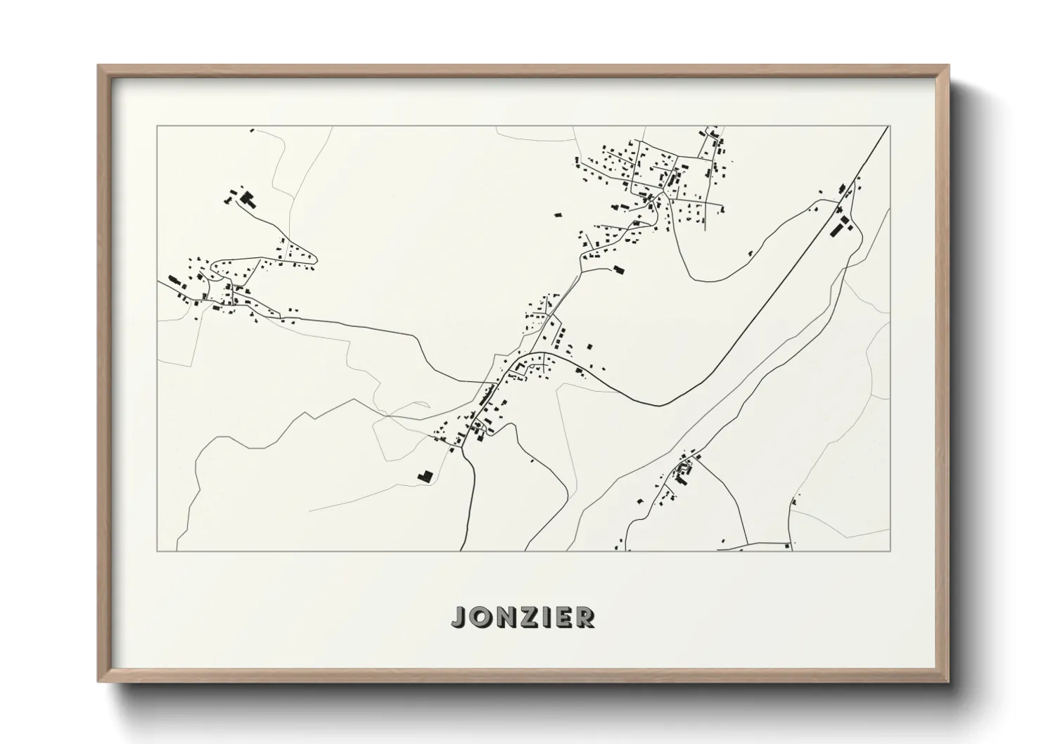 Une affiche de carte sur Jonzier