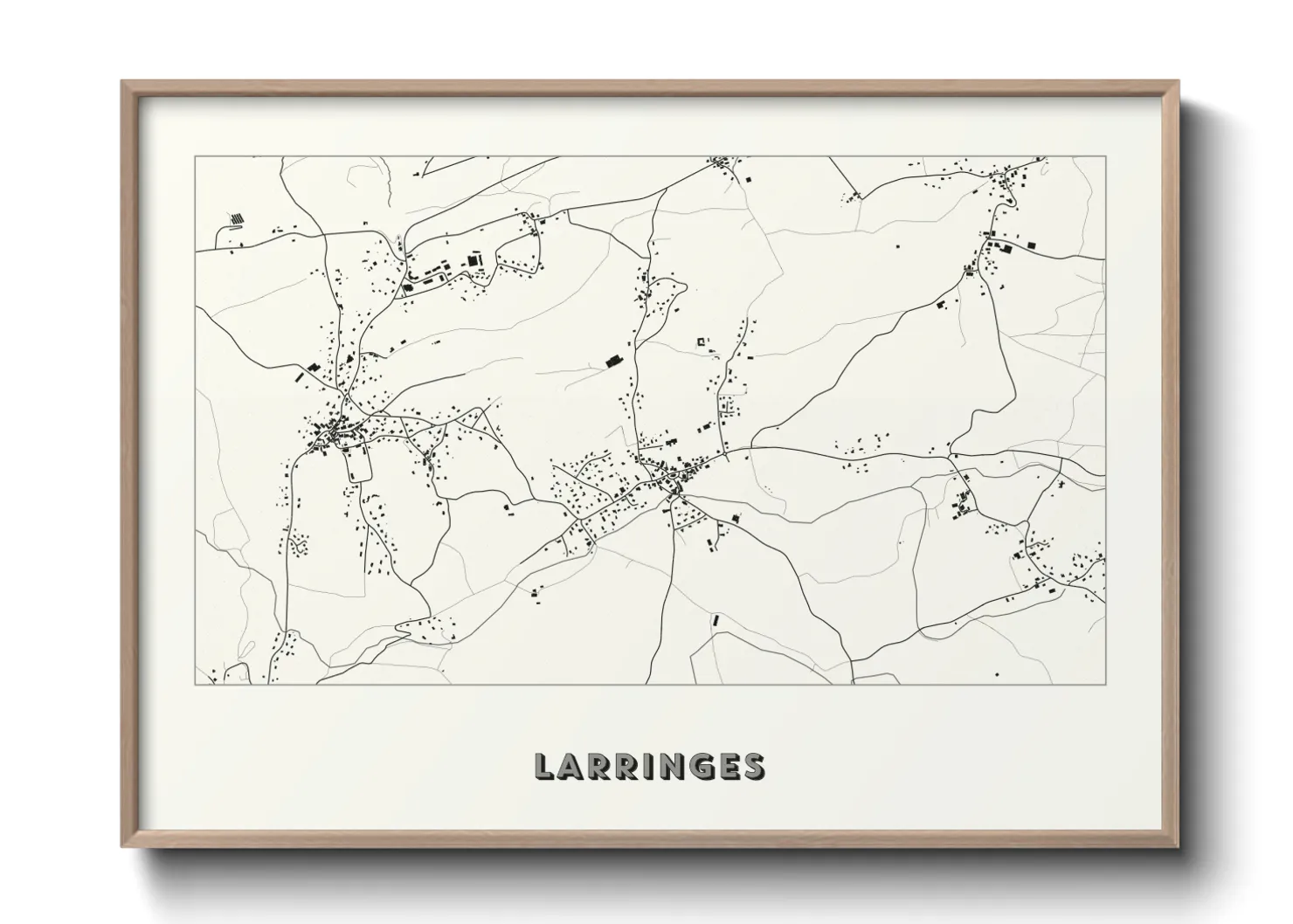 Une affiche de carte sur Larringes