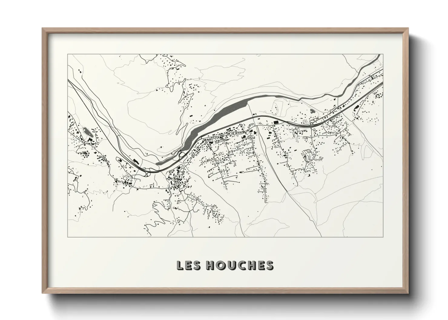 Une affiche de carte sur Les Houches