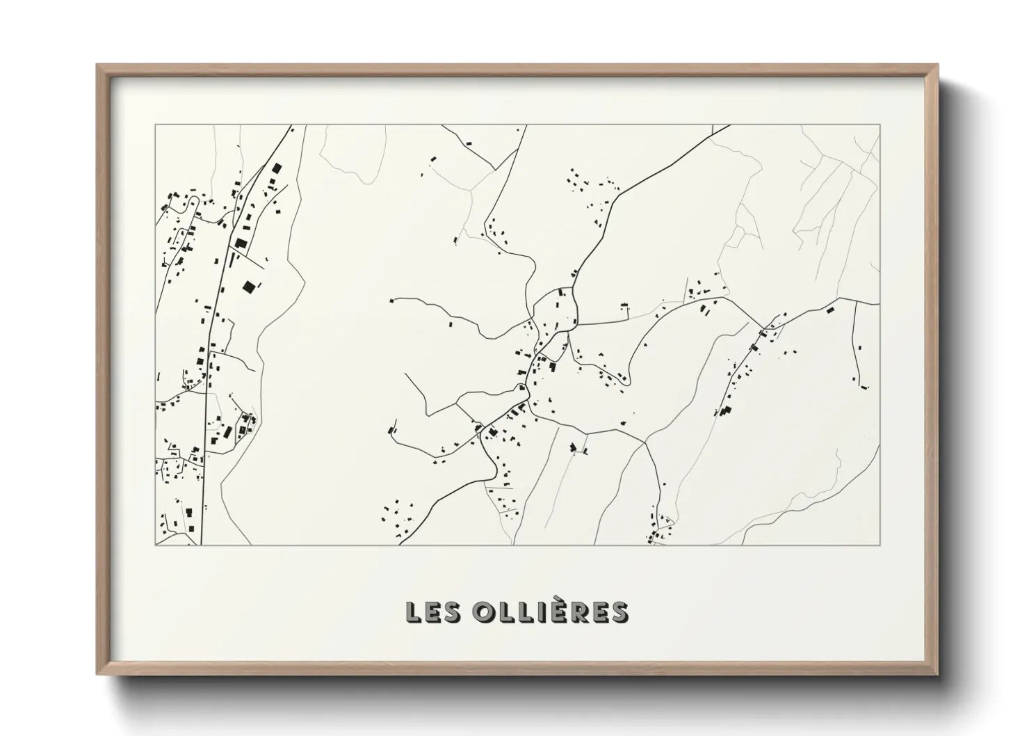 Une affiche de carte sur Les Ollières