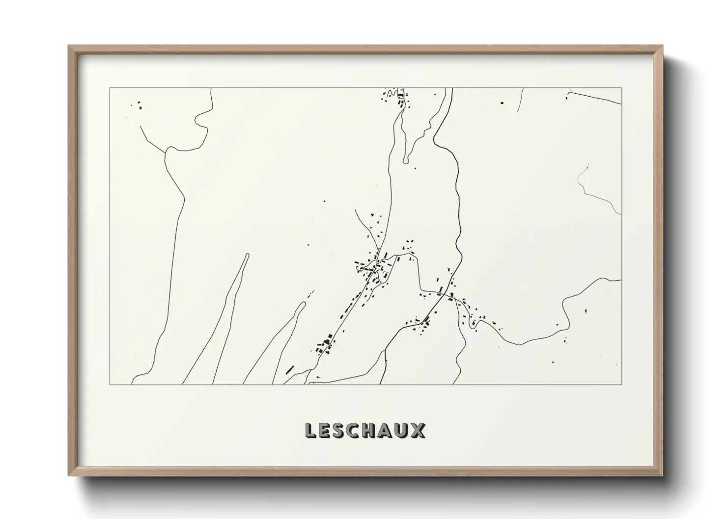 Une affiche de carte sur Leschaux