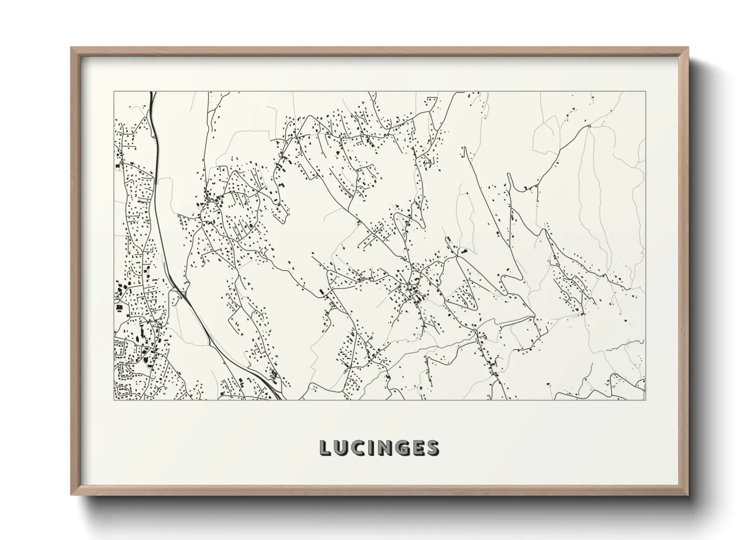 Une affiche de carte sur Lucinges