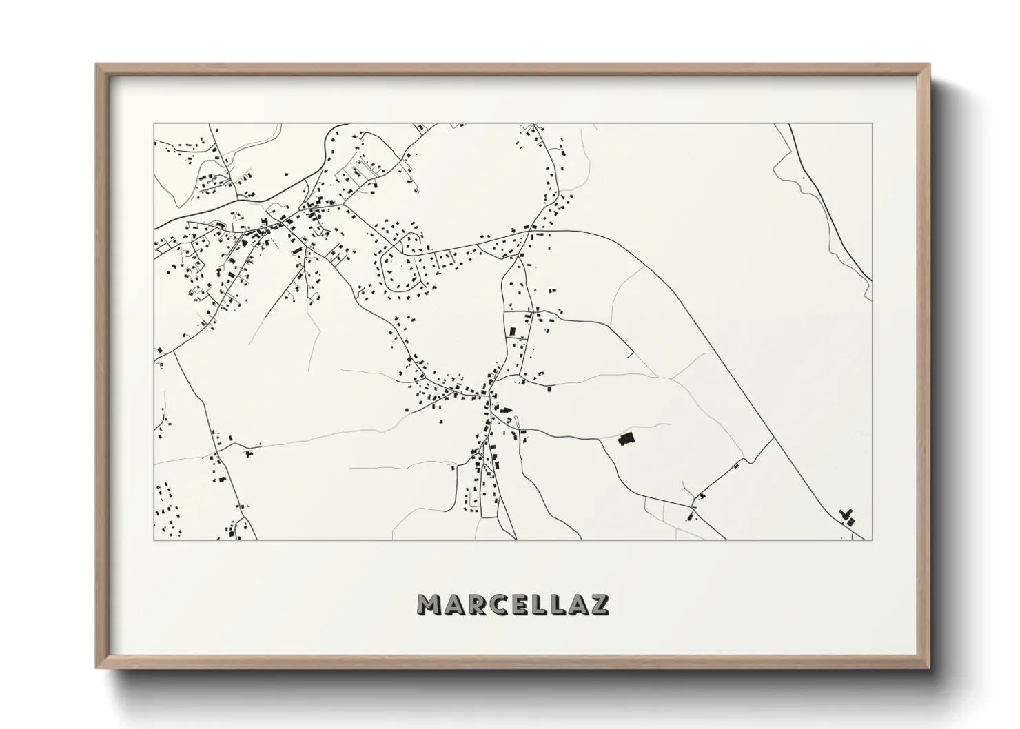 Une affiche de carte sur Marcellaz