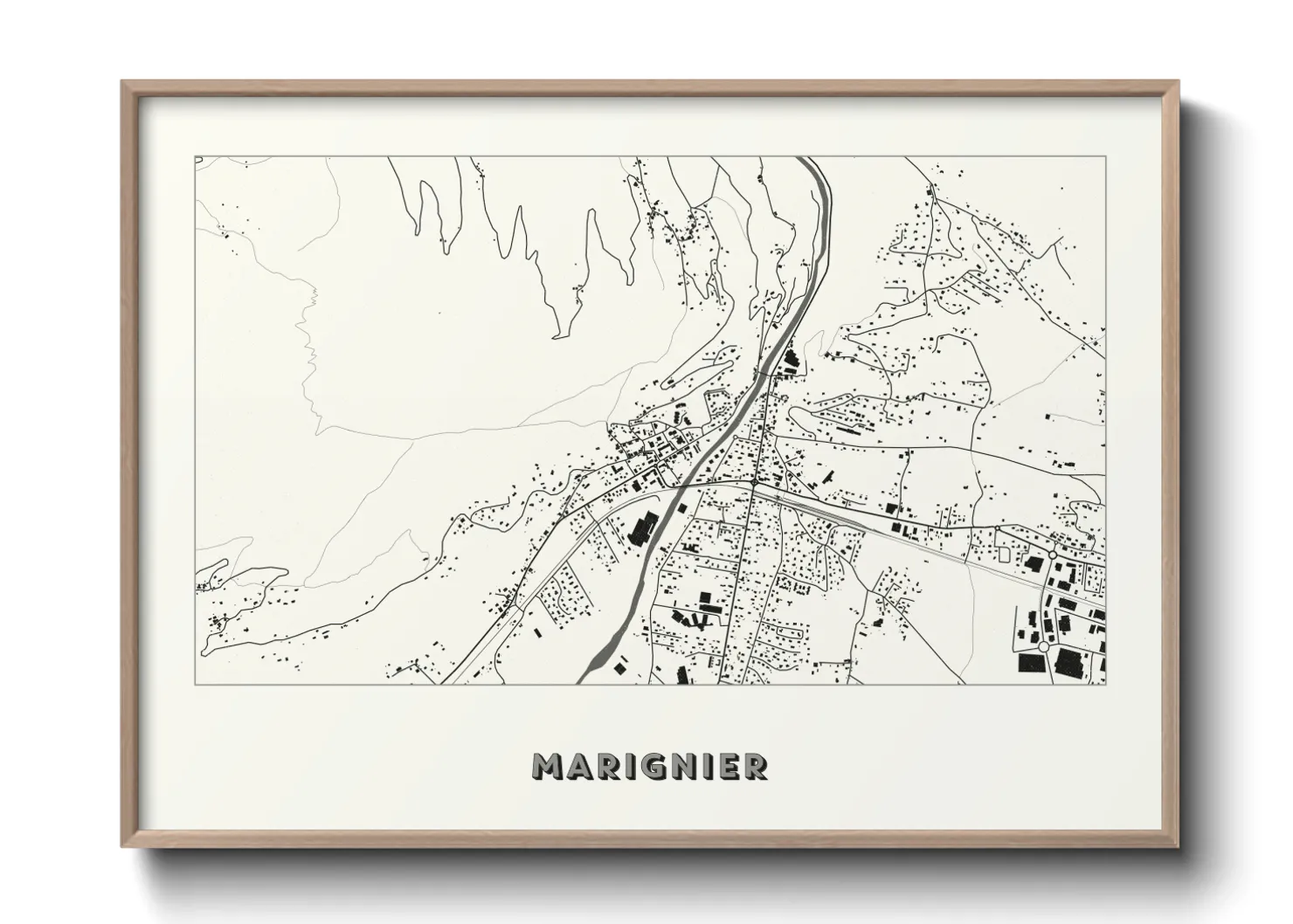 Une affiche de carte sur Marignier