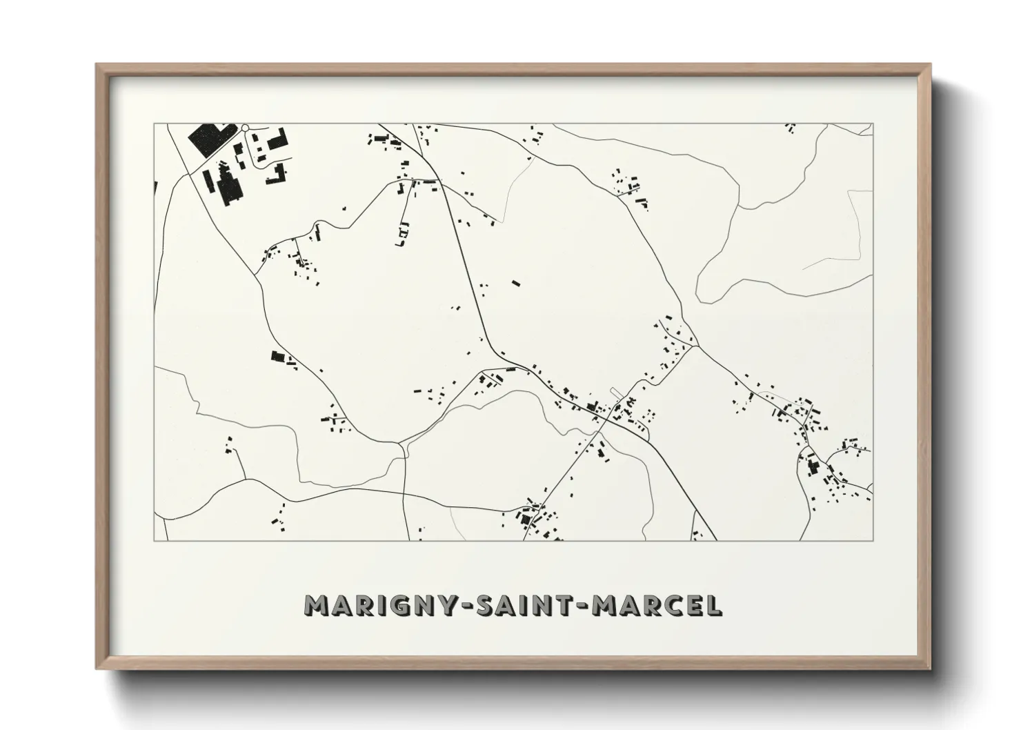 Une affiche de carte sur Marigny-Saint-Marcel