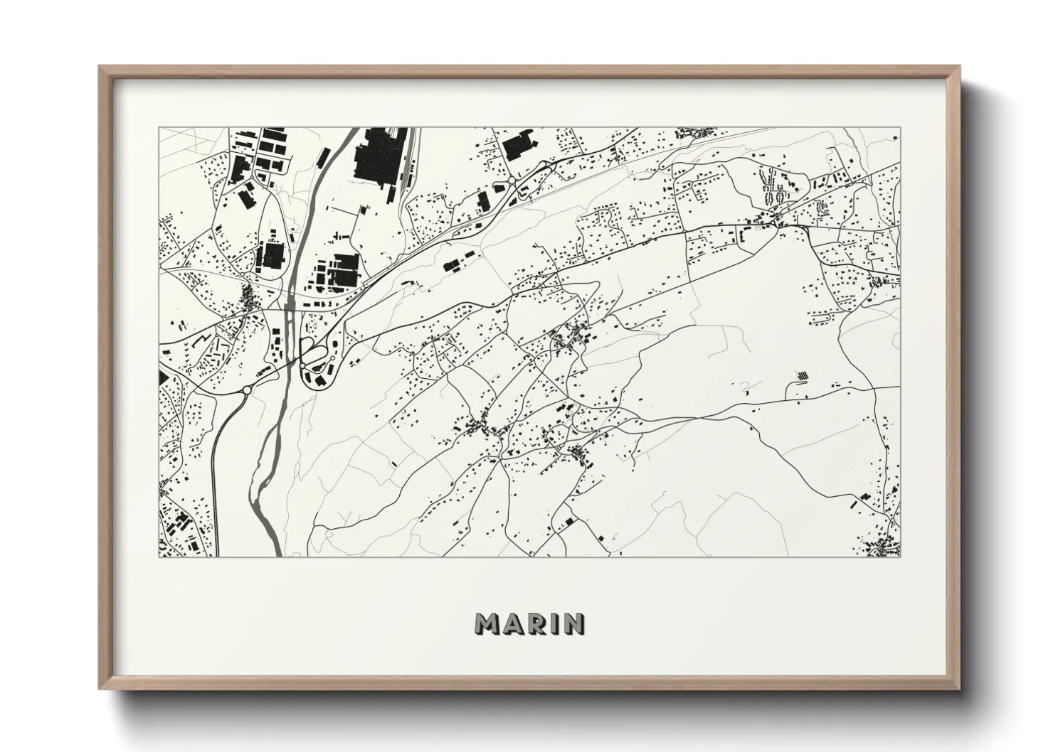 Une affiche de carte sur Marin