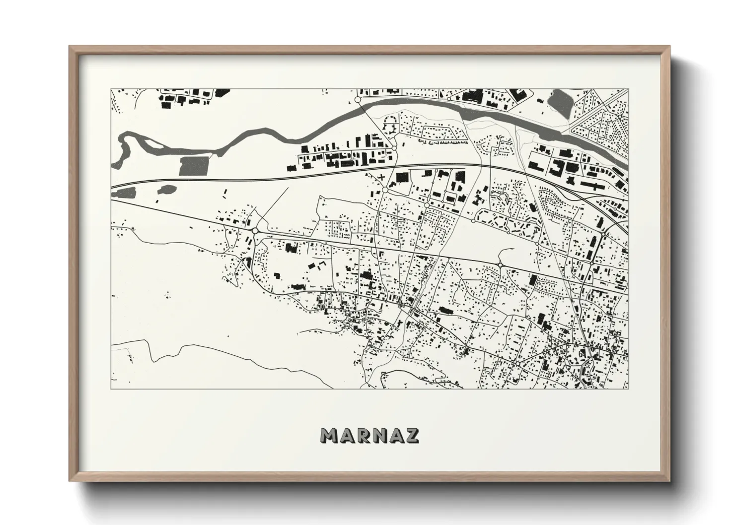 Une affiche de carte sur Marnaz