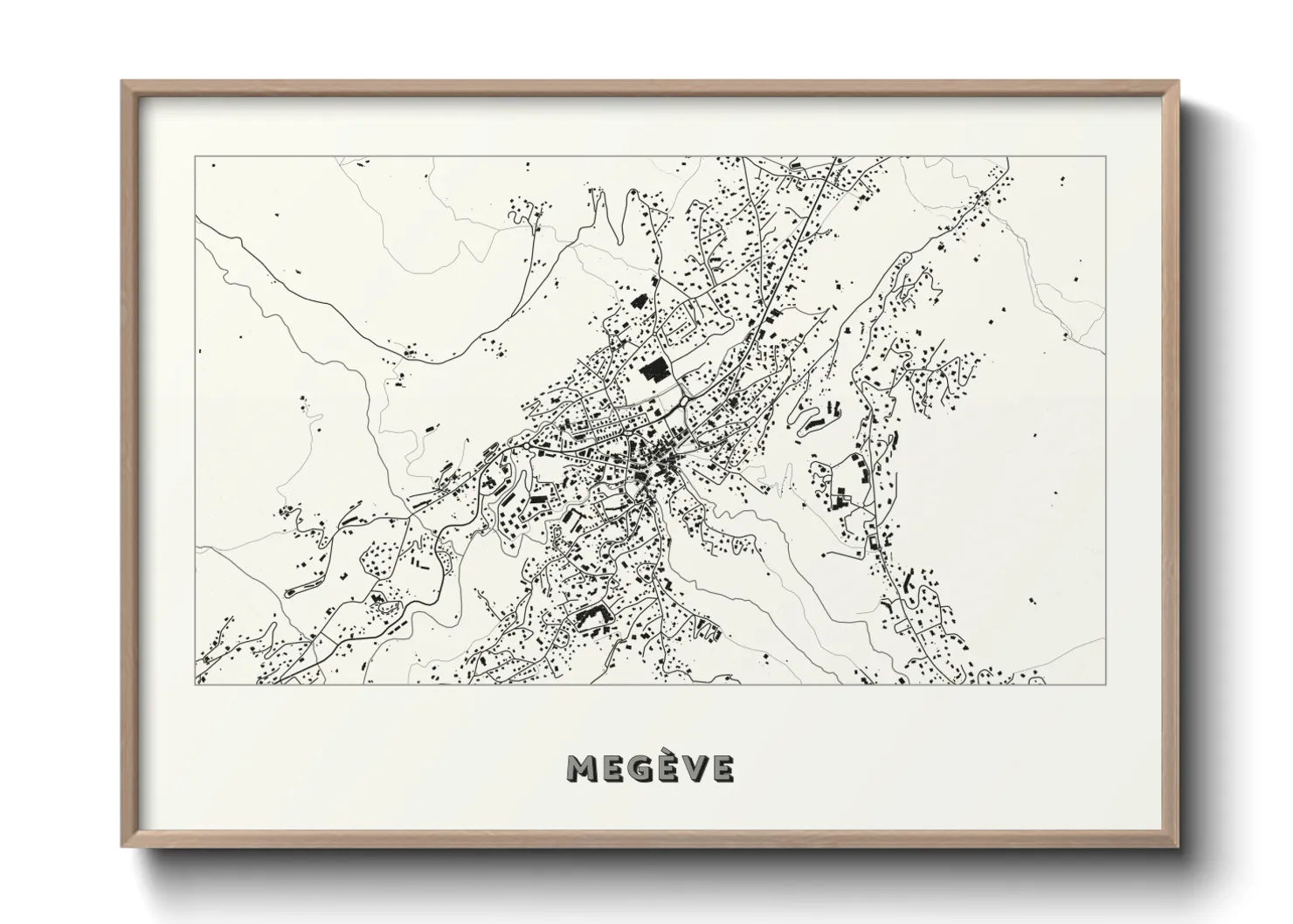 Une affiche de carte sur Megève