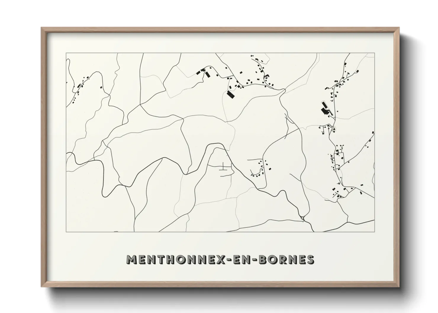 Une affiche de carte sur Menthonnex-en-Bornes