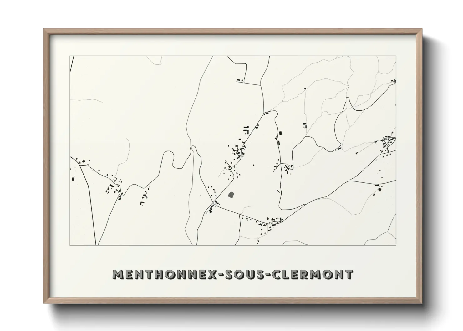 Une affiche de carte sur Menthonnex-sous-Clermont