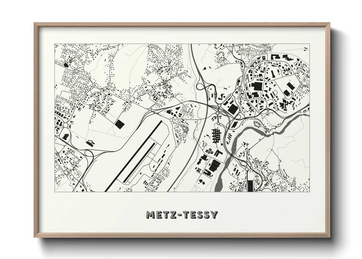 Une affiche de carte sur Metz-Tessy