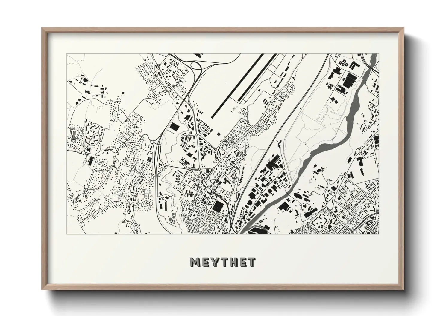 Une affiche de carte sur Meythet