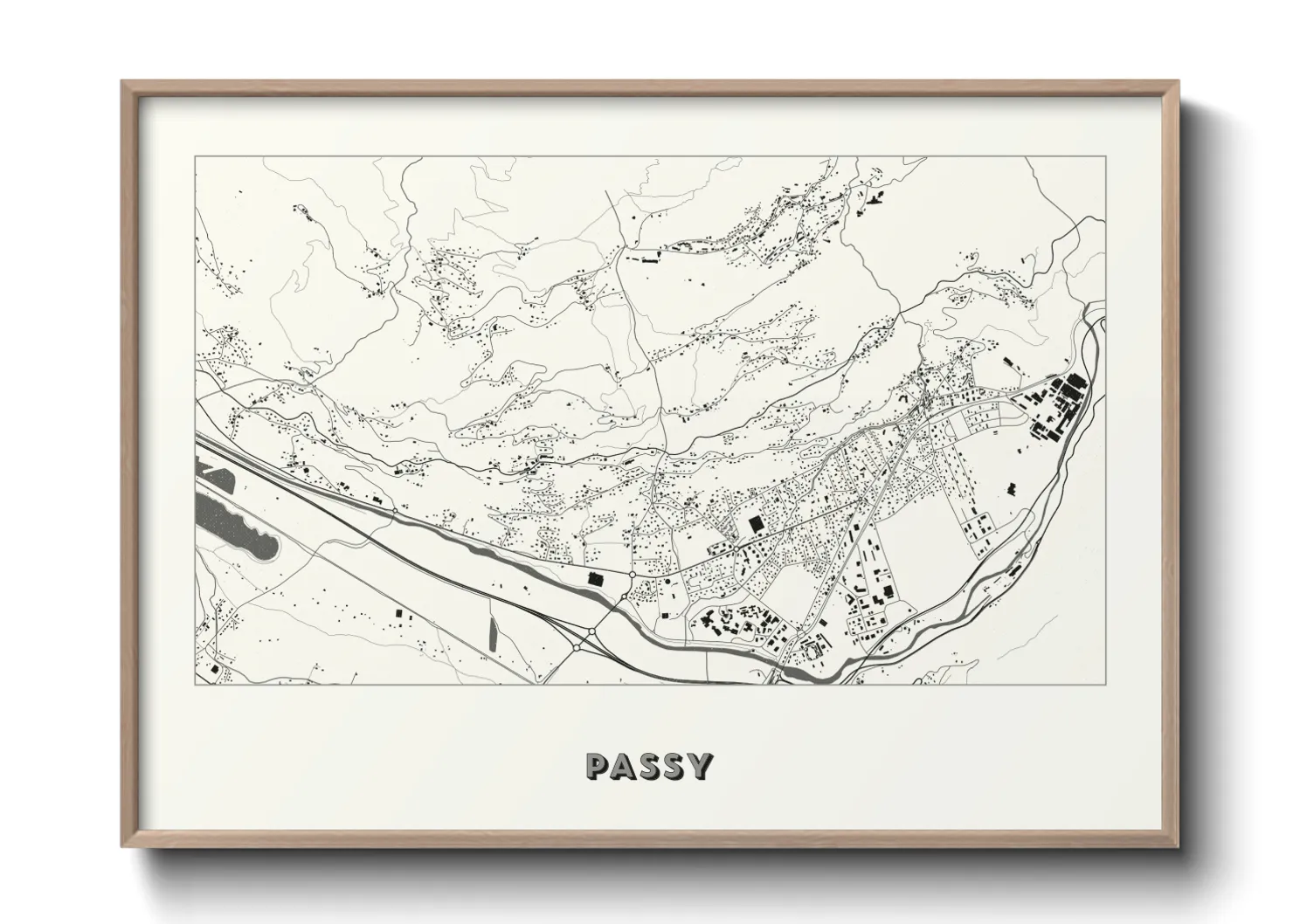 Une affiche de carte sur Passy