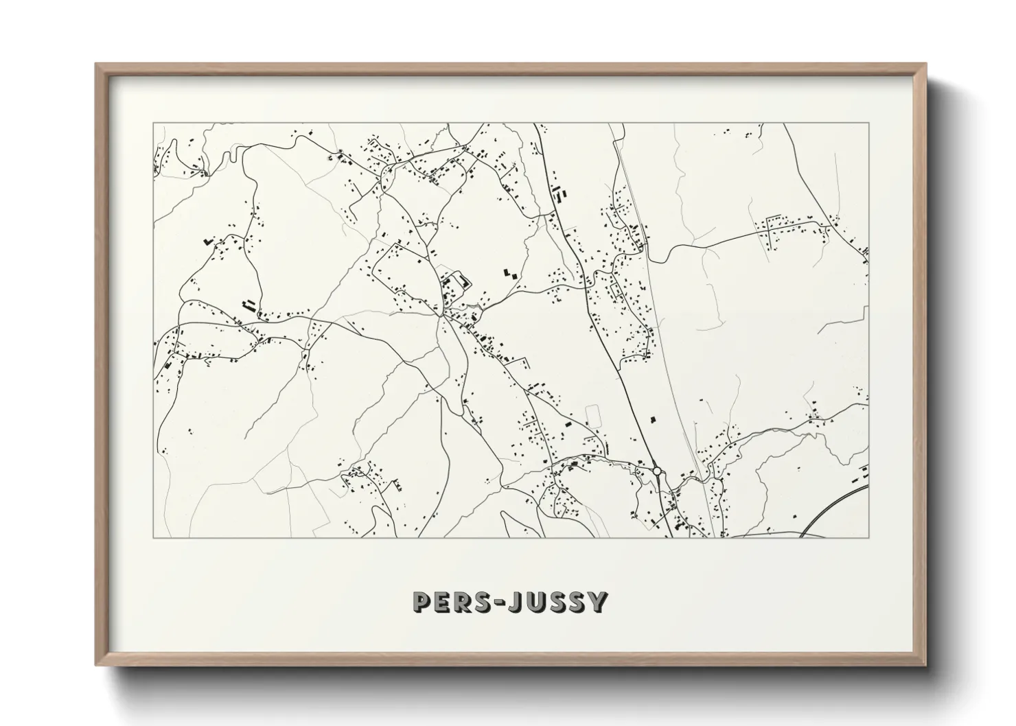 Une affiche de carte sur Pers-Jussy