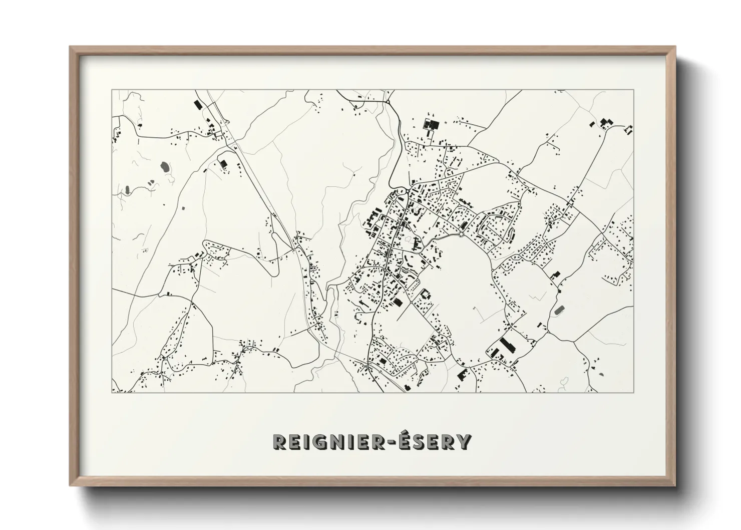 Une affiche de carte sur Reignier-Ésery