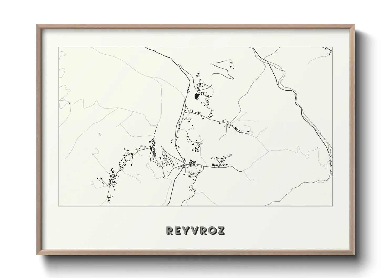 Une affiche de carte sur Reyvroz