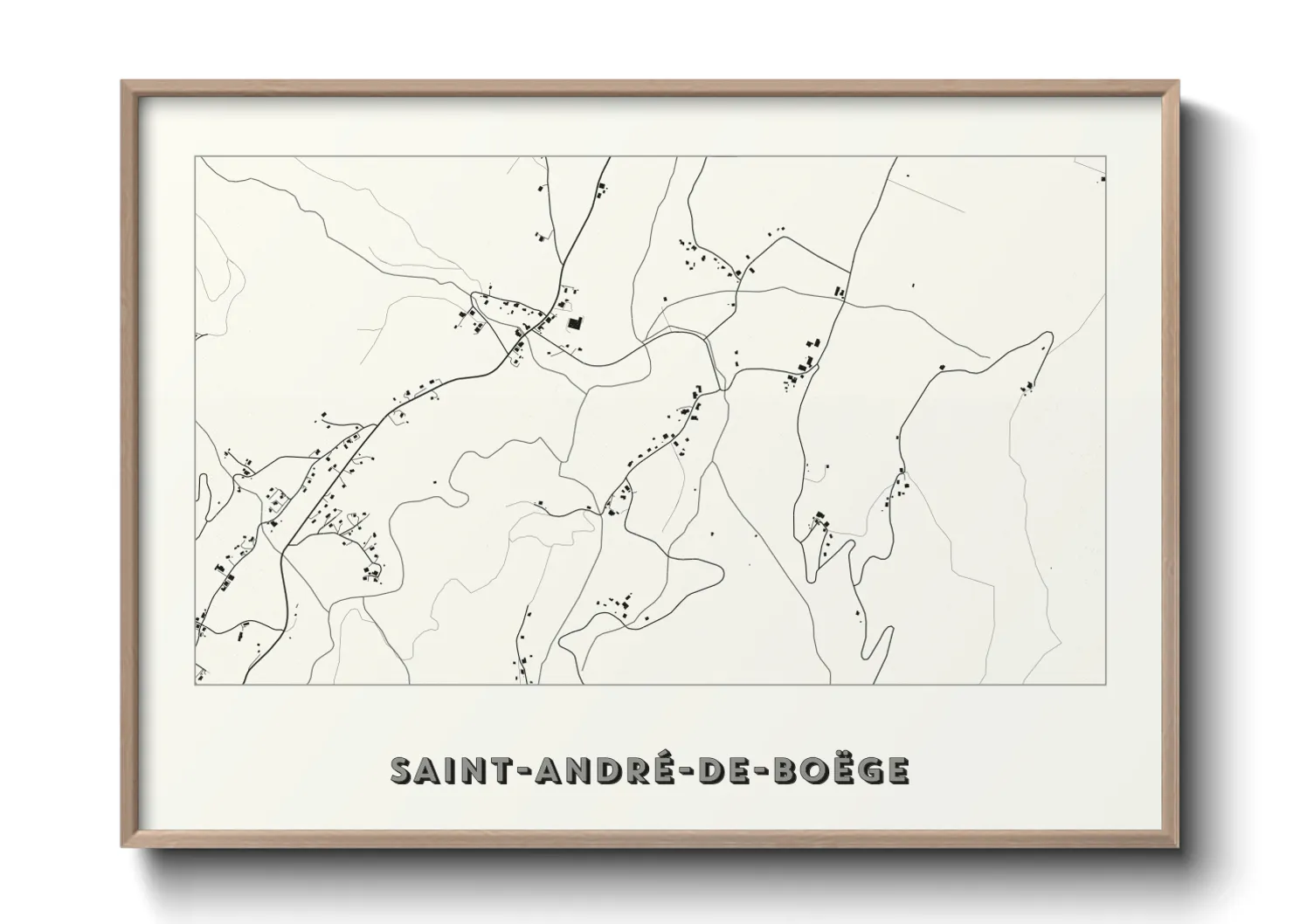 Une affiche de carte sur Saint-André-de-Boëge