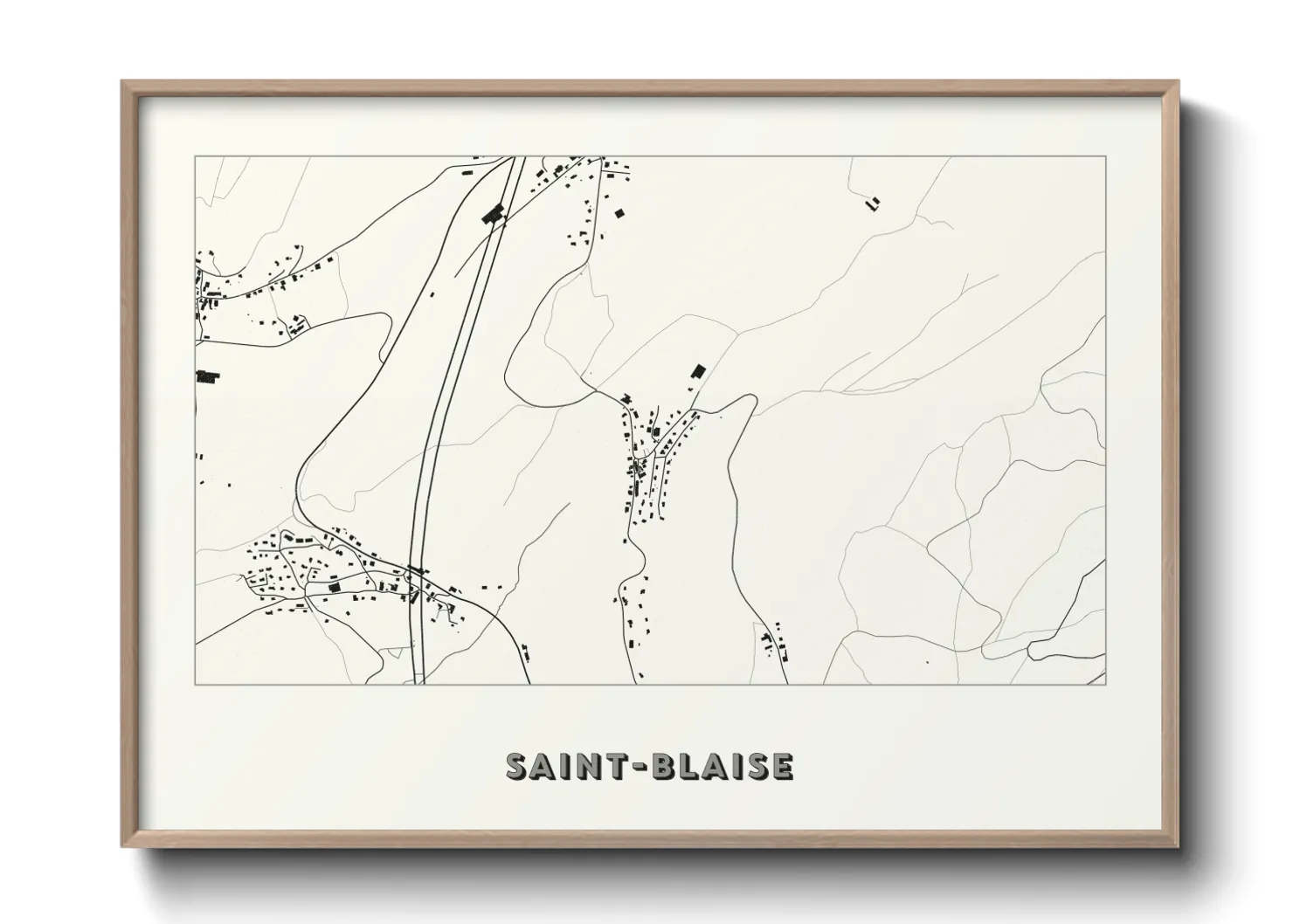 Une affiche de carte sur Saint-Blaise