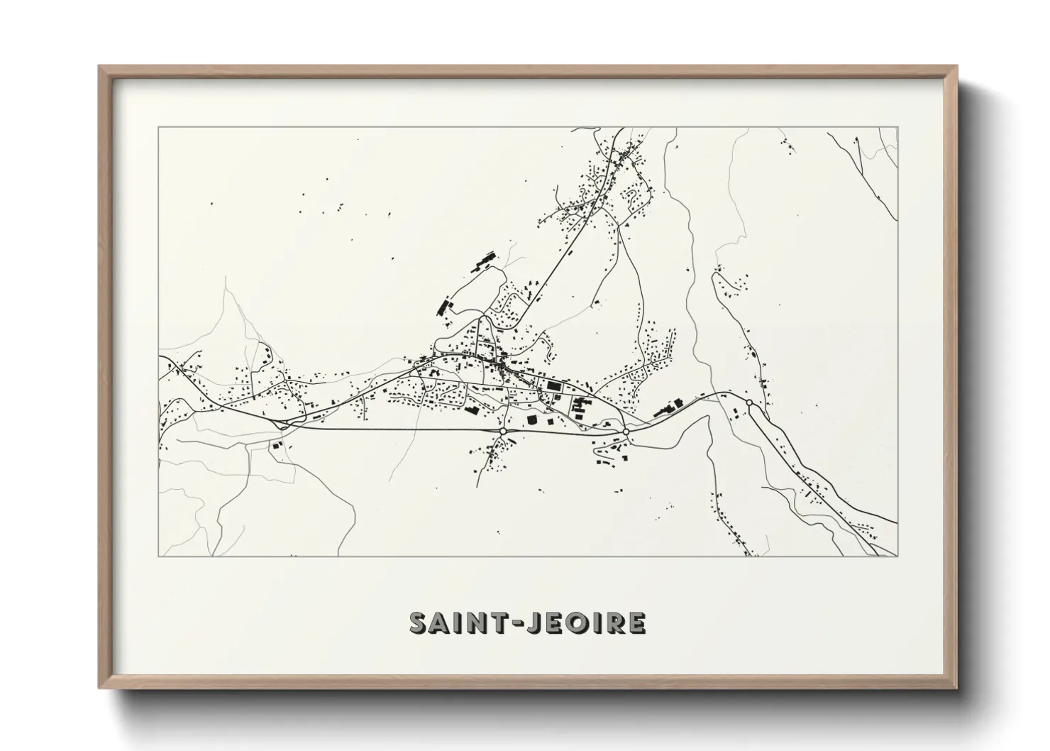 Une affiche de carte sur Saint-Jeoire