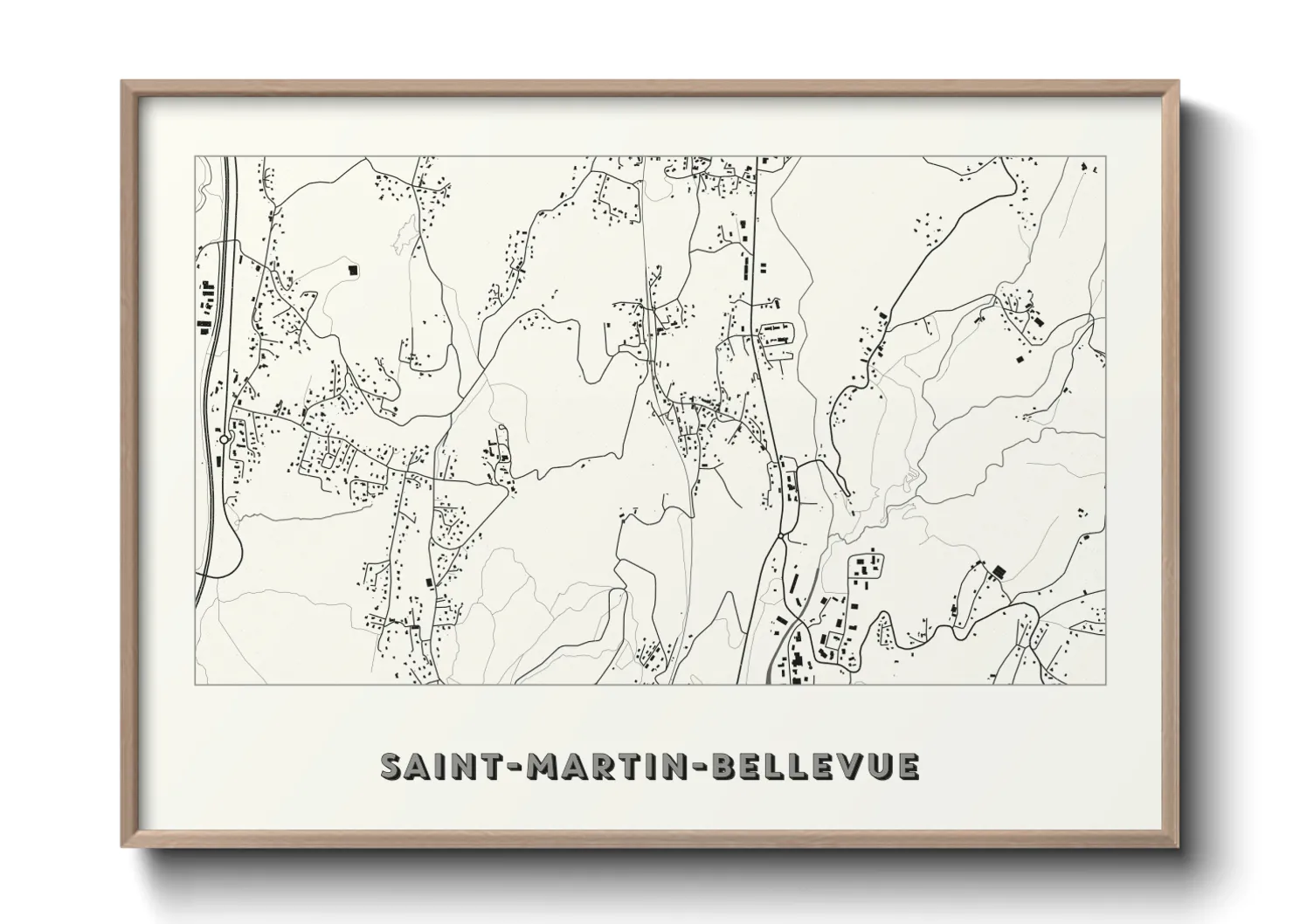 Une affiche de carte sur Saint-Martin-Bellevue