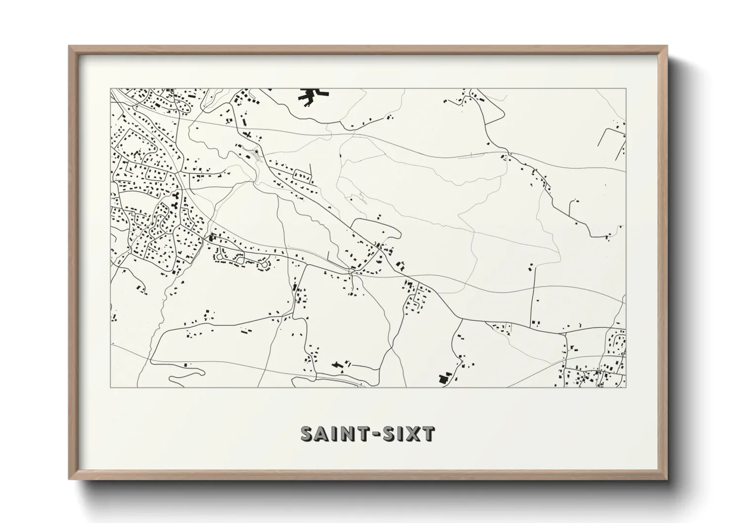 Une affiche de carte sur Saint-Sixt