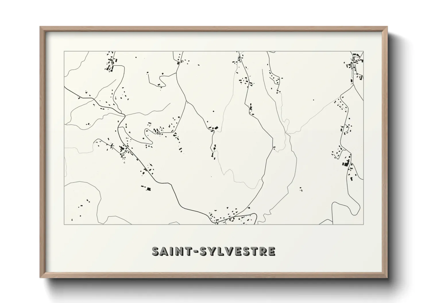 Une affiche de carte sur Saint-Sylvestre