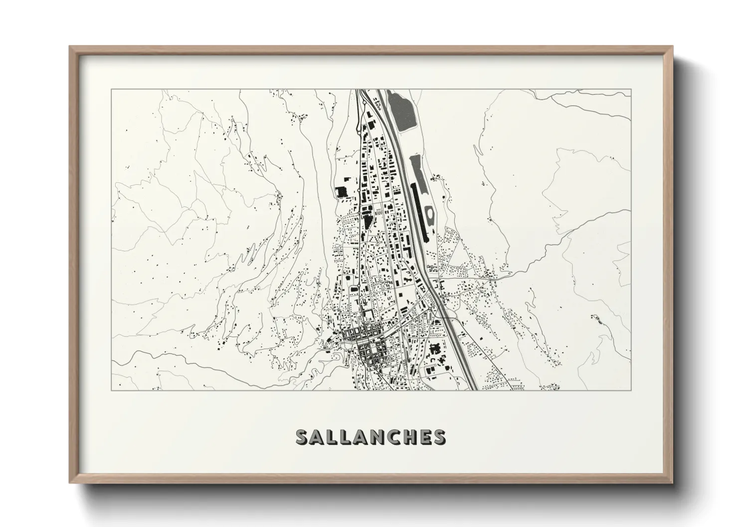 Une affiche de carte sur Sallanches