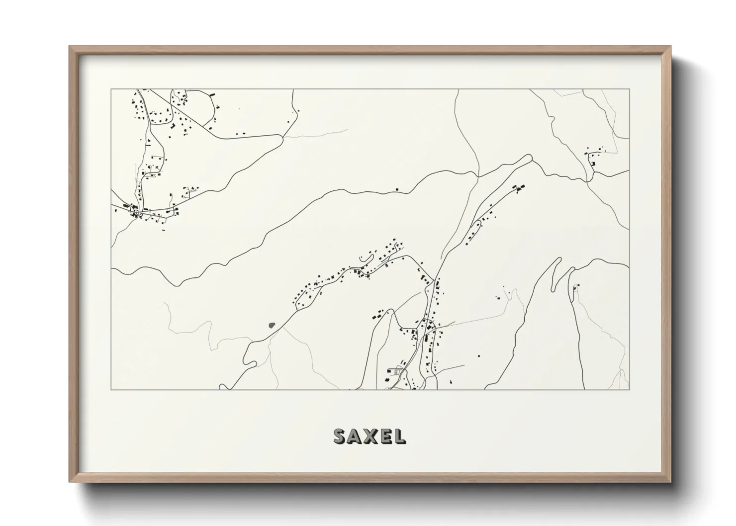 Une affiche de carte sur Saxel