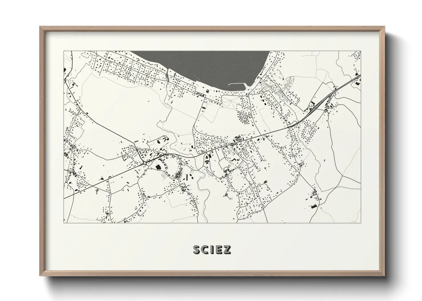Une affiche de carte sur Sciez