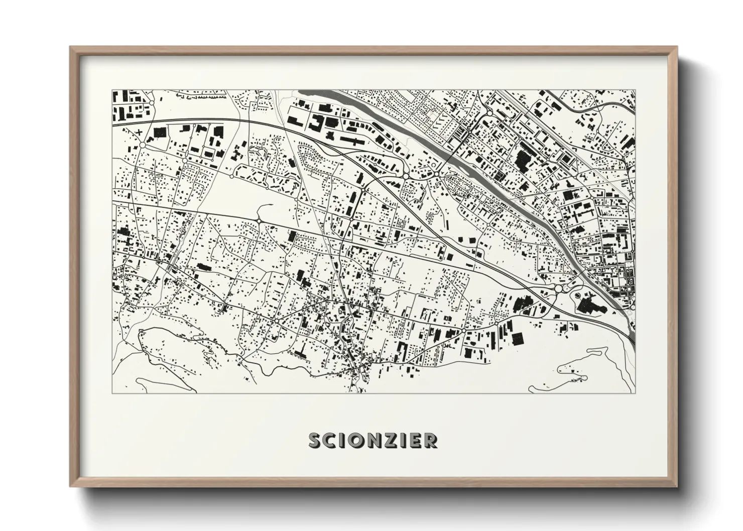 Une affiche de carte sur Scionzier