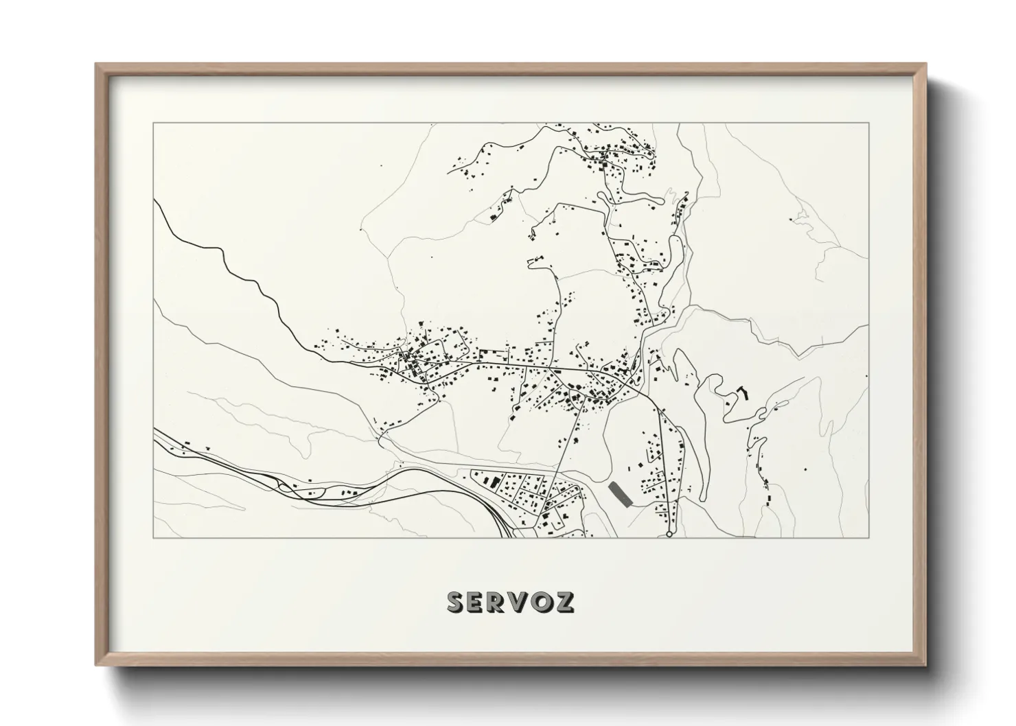 Une affiche de carte sur Servoz