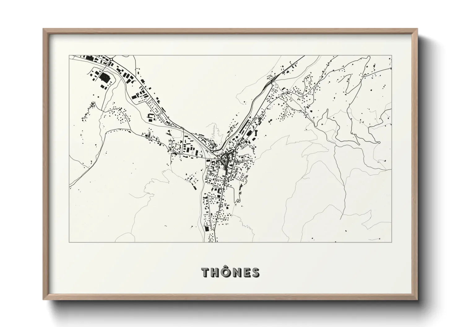 Une affiche de carte sur Thônes