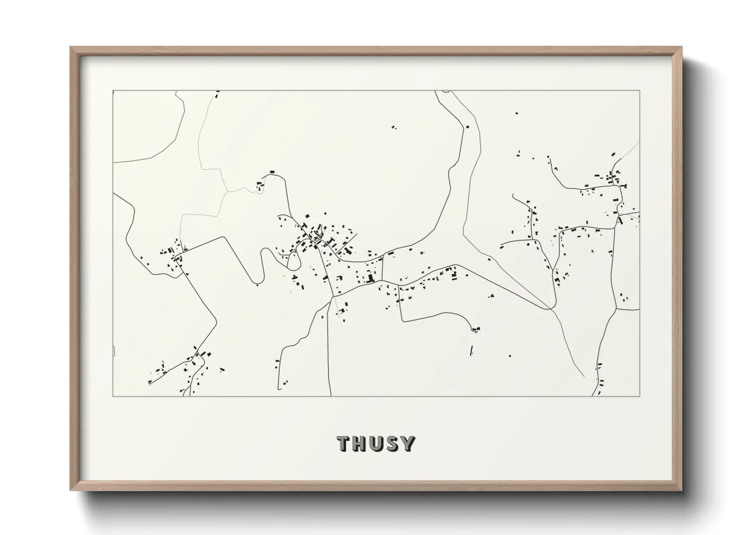 Une affiche de carte sur Thusy