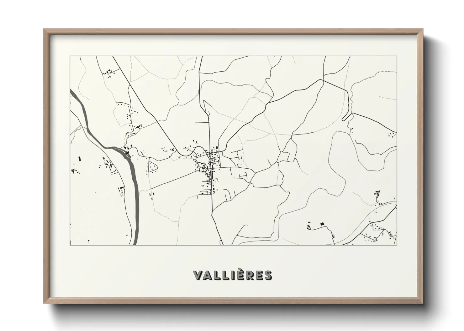 Une affiche de carte sur Vallières
