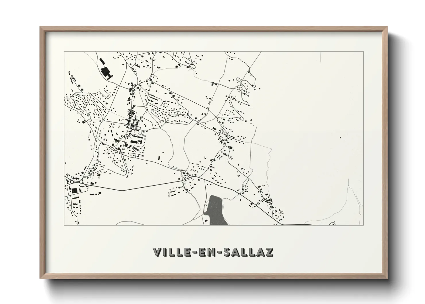 Une affiche de carte sur Ville-en-Sallaz