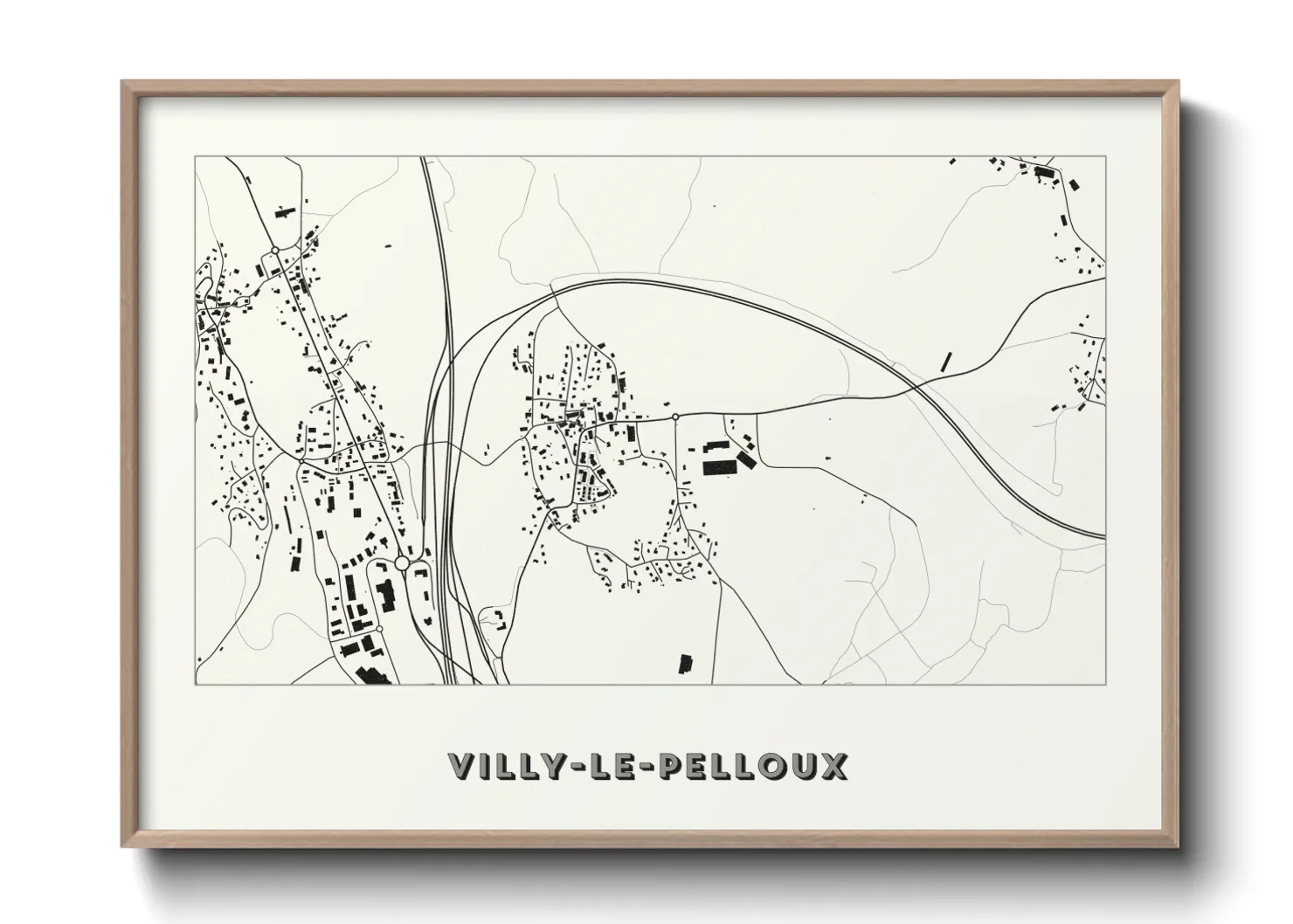 Une affiche de carte sur Villy-le-Pelloux